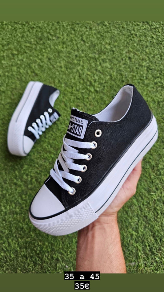 ZAPATILLAS CONVERSE PLATAFORMA TELA NEGRO