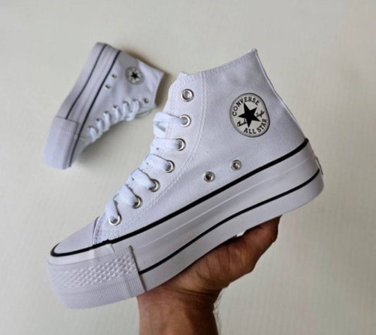 ZAPATILLAS CONVERSE BOTIN PLATAFORMA TELA BLANCA