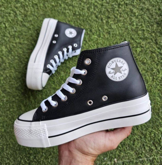 ZAPATILLAS CONVERSE BOTIN PLATAFORMA CUERO NEGRO