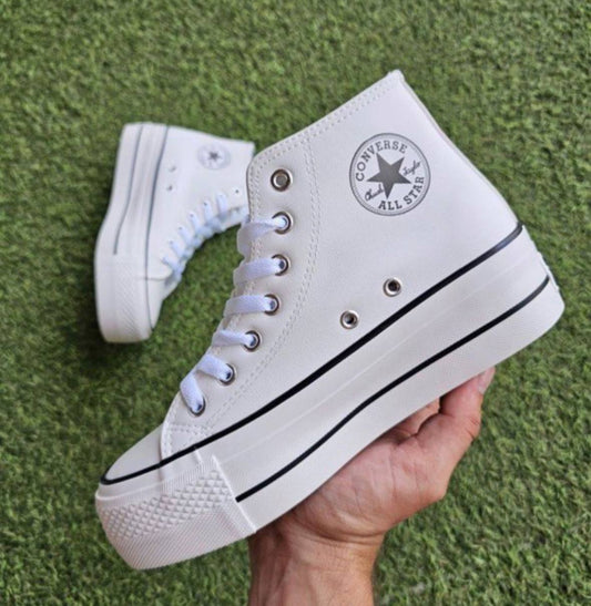 ZAPATILLAS CONVERSE BOTIN PLATAFORMA CUERO BLANCO
