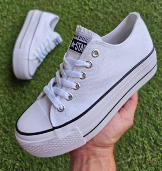 ZAPATILLAS CONVERSE PLATAFORMA TELA BLANCO