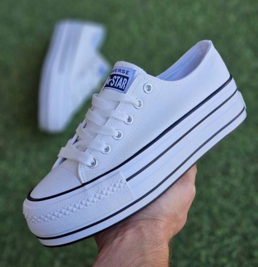 ZAPATILLAS CONVERSE PLATAFORMA CUERO BLANCO