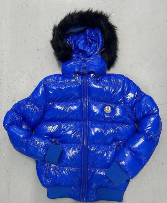 CHAQUETON MONCLER AZUL ELCTRICO PELO
