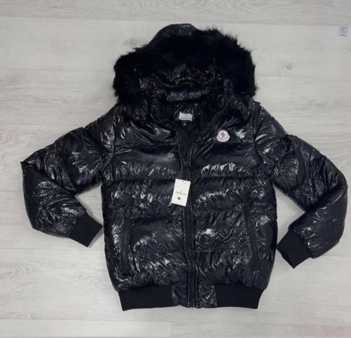 CHAQUETON MONCLER NEGRO PELO