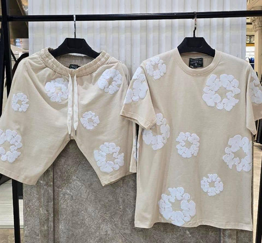CONJUNTO CORTO DENIM TEARS BEIGE