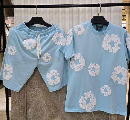 CONJUNTO CORTO DENIM TEARS AZUL CIELO
